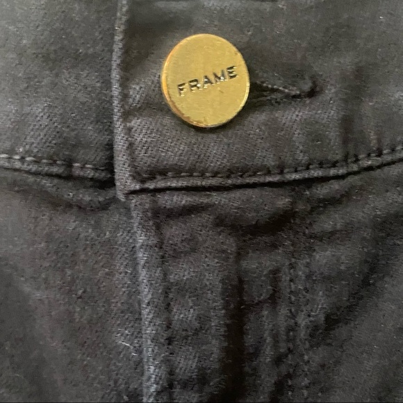 Frame‎ Denim Le Skinny de Jeanne Black Ripped Skinny Jeans - Picture 9 of 16